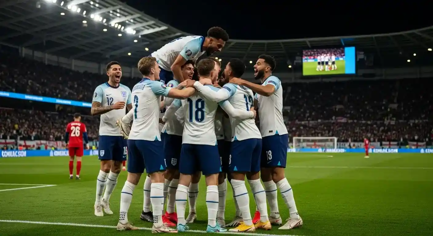 Engeland spelers vieren knock-out overwinning op modern toernooi
