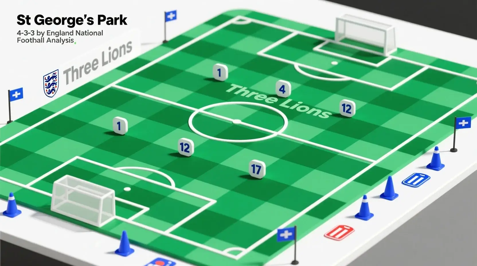 Tactische opstelling van de Engelse voetbalselectie 2024-2025 onder bondscoach Thomas Tuchel