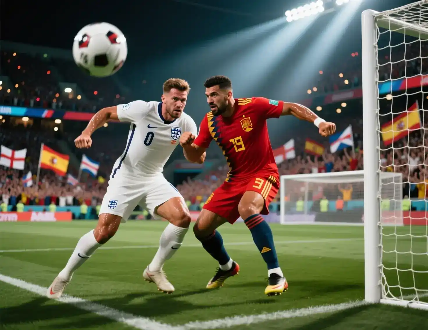 Engeland tegen Spanje finale clash spanning