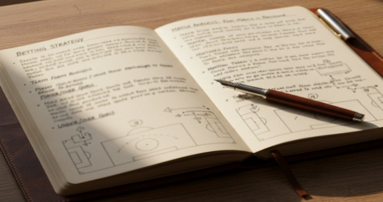 Notitieboek met wedstrategie en analyse voor voetbalweddenschappen