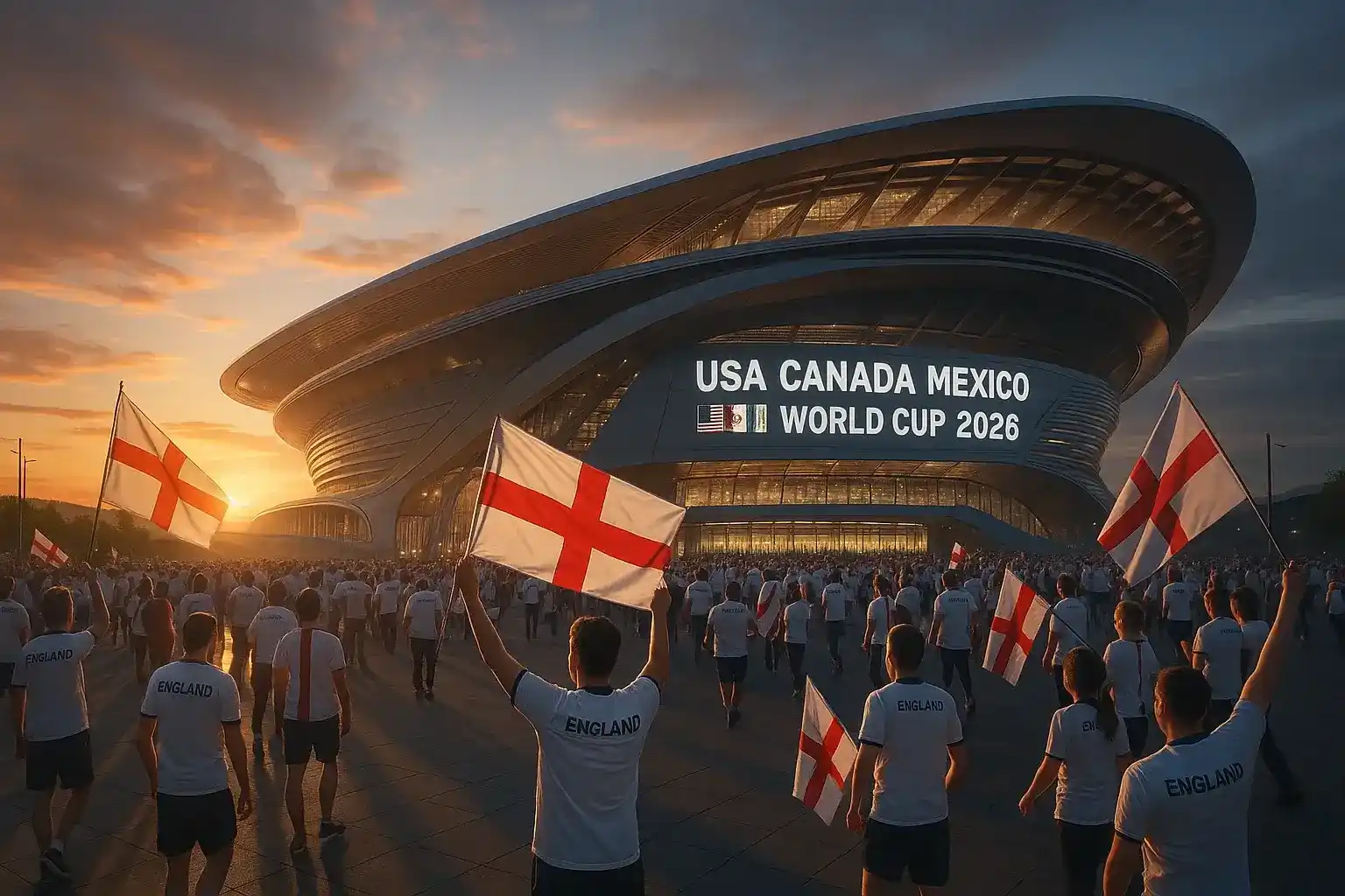 WK 2026 Noord-Amerika stadion met Engelse fans